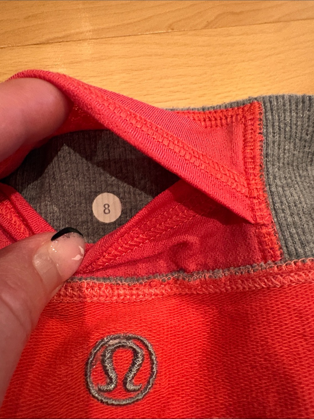 Lululemon Athletica Coral Pink Terry Mini Skirt with Gray Waistband - size 8 - Picture 9 of 16